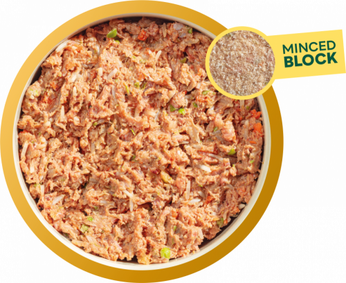 60/40 Chicken with Salmon, Vegetables and Brown Rice Block