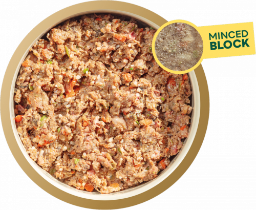 60/40 Tripe and Chicken with Salmon, Vegetables and Brown Rice Block